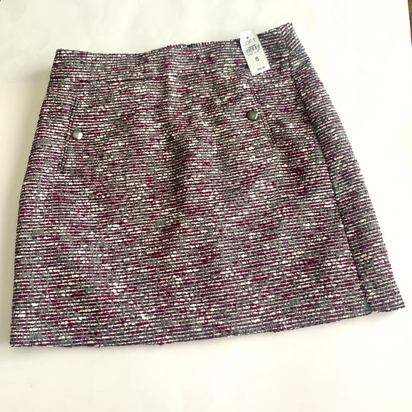 LOFT Dresses & Skirts - NEW Ann Taylor Loft Purple/Grey/White Mini Skirt -6